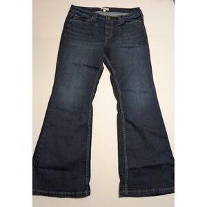 Shyanne Womens Dark Wash Flare Leg Western Jeans Size 33 X-Short Blue Denim